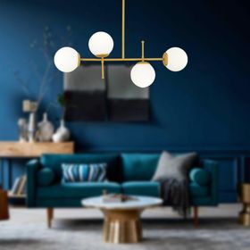 Apliqa Günay 4'lü Gold Modern Mutfak Yemek Masası Üstü Yatak Odası Salon Avize