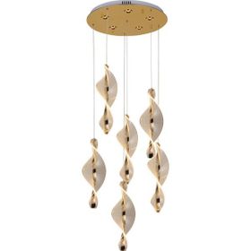 Apliqa Gupse 6'lı Yuvarlak 95 Watt Ledli Modern Tasarım Oturma Odası Salon Avize