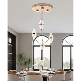 Apliqa Harold 4'lü 24 Watt Yuvarlak Gold Ledli Modern Salon Avize