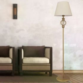 Apliqa Helezon Beyaz Şapkalı Eskitme Modern Tasarım Ayaklı Abajur Lamba Metal Lambader