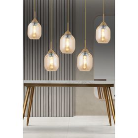 Apliqa Hierro 5 Li Sıralı Eskitme Modern Salon Avize