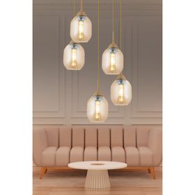 Apliqa Hierro 5'li Yuvarlak Eskitme Modern Salon Avize