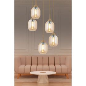 Apliqa Hierro 5'li Yuvarlak Eskitme Modern Salon Avize