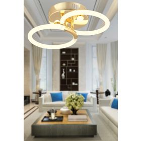Apliqa Honos 2'li Gold 32 W Ledli Modern Koridor, Yatak Odası Salon Plafonyer Led Avize