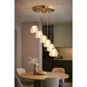 Apliqa Hopps 108 Watt 6'lı Yuvarlak Bakır Tekli Led Sarkıt Avize
