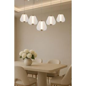Apliqa Hopps 90 Watt 5'li Sıralı Bakır Led Sarkıt Avize