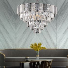 Apliqa İclal 60'lık Krom Kristalli Taşlı Modern Tasarım Kristal Salon Avize