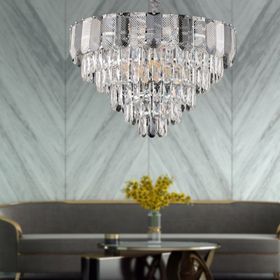 Apliqa İclal 60'lık Krom Kristalli Taşlı Modern Tasarım Kristal Salon Avize