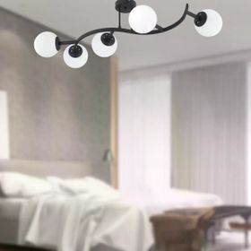 Apliqa İzem 5'li Siyah Modern Plafonyer Genç Odası Mutfak Yatak Odası Avize