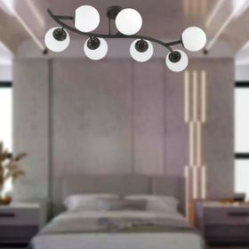 Apliqa İzem 7'li Siyah Modern Plafonyer Genç Odası Mutfak Yatak Odası Avize