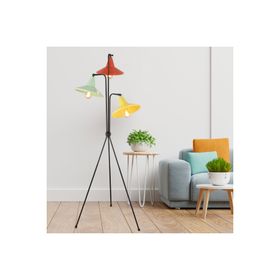 Apliqa Jadira 3'lü Çok Renkli Modern Tasarım Retro 3 Ayaklı Abajur Lamba Metal Lambader