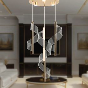 Apliqa Jadon 4'lü Yuvarlak 3 Renkli 35 Watt Gold Kristal Ledli Sarkıt Avize