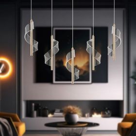 Apliqa Jadon 5'li Sıralı 3 Renkli 40 Watt Gold Kristal Ledli Sarkıt Avize