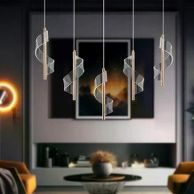 Apliqa Jadon 5'li Sıralı 3 Renkli 40 Watt Gold Kristal Ledli Sarkıt Avize