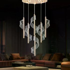 Apliqa Jadon 6'lı Yuvarlak 3 Renkli 53 Watt Gold Kristal Ledli Sarkıt Avize