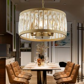 Apliqa Jerome 35'lik Yuvarlak Eskitme Kristalli Taşlı Modern Tasarım Kristal Salon Avize