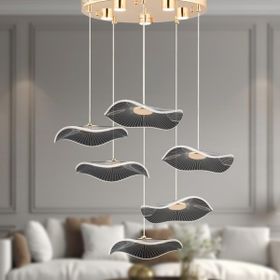 Apliqa Jolie 6'lı Yuvarlak 3 Renkli 61 Watt Gold Kristal Ledli Sarkıt Avize