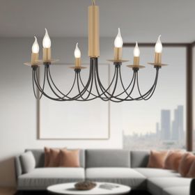 Apliqa Joyce 6'lı Siyah Eskitme Yuvarlak Modern Oturma Odası Salon Avize