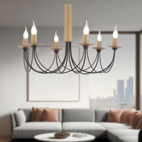 Apliqa Joyce 6'lı Siyah Eskitme Yuvarlak Modern Oturma Odası Salon Avize