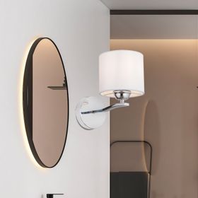 Apliqa Keria Tekli Beyaz Şapkalı Krom Duvar Lambası Yatak Odası İçin Modern Aplik