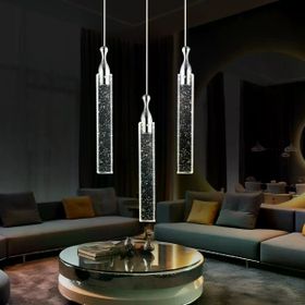 Apliqa Klaus 3'lü Yuvarlak 3 Renkli 48 Watt Krom Kristal Ledli Sarkıt Avize
