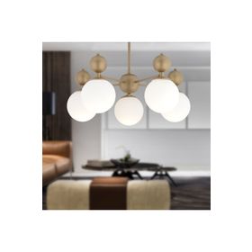 Apliqa Kuvars 5'li Eskitme Beyaz Camlı Modern Koridor Yatak Odası Salon Avize