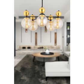 Apliqa Kuvars 5'li Eskitme Beyaz Camlı Modern Koridor Yatak Odası Salon Avize