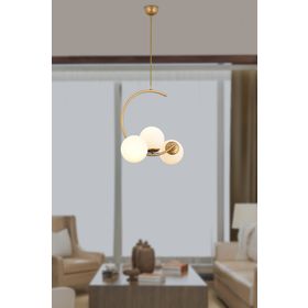 Apliqa Ladre 3 Lü Beyaz Camlı Eskitme Boyalı Avize