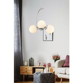 Apliqa Ladre 3 Lü Beyaz Camlı Eskitme Boyalı Avize