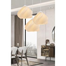 Apliqa Leaf 3'lü Beyaz Modern Pinterest Tarzı Sarkıt Avize