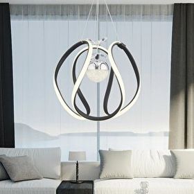 Apliqa Leroy Tekli Siyah Krom 3 Renkli 40 Watt Ledli Modern Oturma Odası Koridor Salon Led Avize
