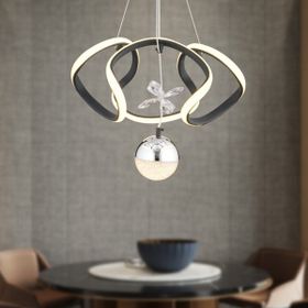 Apliqa Leroy Tekli Siyah Krom 3 Renkli 40 Watt Ledli Modern Oturma Odası Koridor Salon Led Avize
