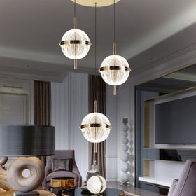 Apliqa Loret 3'lü Yuvarlak 36 Watt Gold Krisatlli Avize