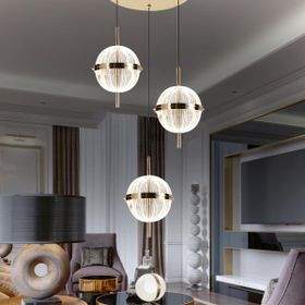 Apliqa Loret 3'lü Yuvarlak 36 Watt Gold Krisatlli Avize