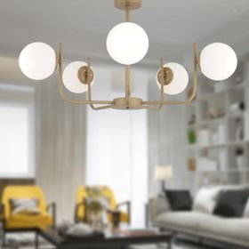 Apliqa Lowel 5'li Eskitme Beyaz Camlı Modern Koridor Yatak Odası Salon Avize