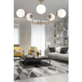 Apliqa Lowel 5'li Eskitme Beyaz Camlı Modern Koridor Yatak Odası Salon Avize