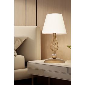Apliqa Lupin Beyaz Şapkalı Eskitme Abajur
