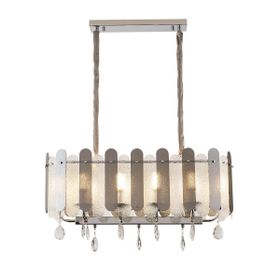 Apliqa Madera 80'Lik Krom Füme Camlı Kristal Taşlı Avize