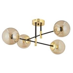 Apliqa Maral 4 Lü Siyah Gold Bal Camlı Avize