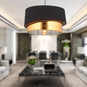 Apliqa Marstal Büyük 2 Katlı Siyah Gold Detaylı Modern Koridor Yatak Odası Salon Avize