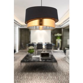 Apliqa Marstal Büyük 2 Katlı Siyah Gold Detaylı Modern Koridor Yatak Odası Salon Avize