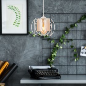 Apliqa Martın Tekli Beyaz Patinalı Telli Camlı Sarkıt