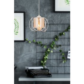 Apliqa Martın Tekli Beyaz Patinalı Telli Camlı Sarkıt