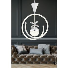 Apliqa Mengü Tekli Beyaz Gold 3 Renkli 36 Watt Ledli Modern Oturma Odası Koridor Salon Led Avize