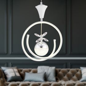 Apliqa Mengü Tekli Beyaz Krom 3 Renkli 36 Watt Ledli Modern Oturma Odası Koridor Salon Led Avize