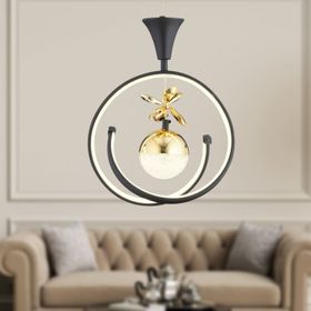 Apliqa Mengü Tekli Siyah Gold 3 Renkli 36 Watt Ledli Modern Oturma Odası Koridor Salon Led Avize