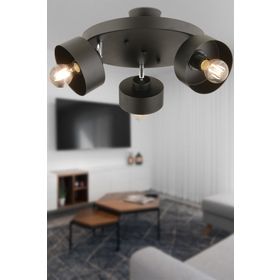 Apliqa Meriç 3'lü Siyah Modern Plafonyer Avize