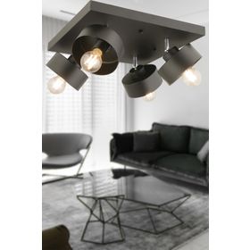 Apliqa Meriç 4'lü Siyah Modern Plafonyer Avize