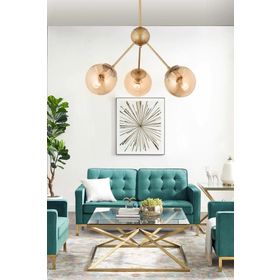 Apliqa Meyo 3 Lü Eskitme Bal Camlı Salon Avize