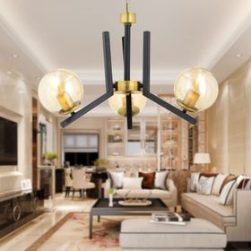 Apliqa Mikel Siyah Üçlü Eskitme Modern Avize